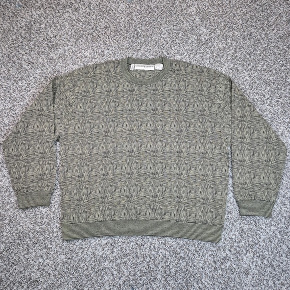 Jhane Barnes Sweater Mens XL Pullover Crew Neck Grandpacore Geometric Vintage
